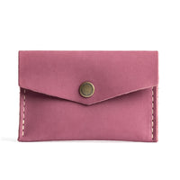 Foxglove | Small leather envelope card wallet with snap closure