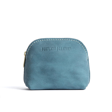 Aqua*Classic | Compact leather pouch with top zipper