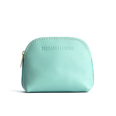 Mint*Mini | Compact leather pouch with top zipper