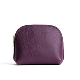 Plum Mini | Compact leather pouch with top zipper