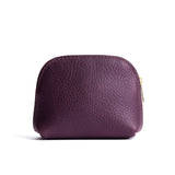 Plum Mini | Compact leather pouch with top zipper