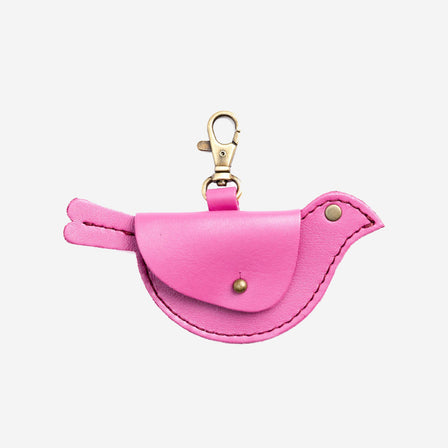 Lip Gloss | Bird shaped pouch with button closure and lobster clasp