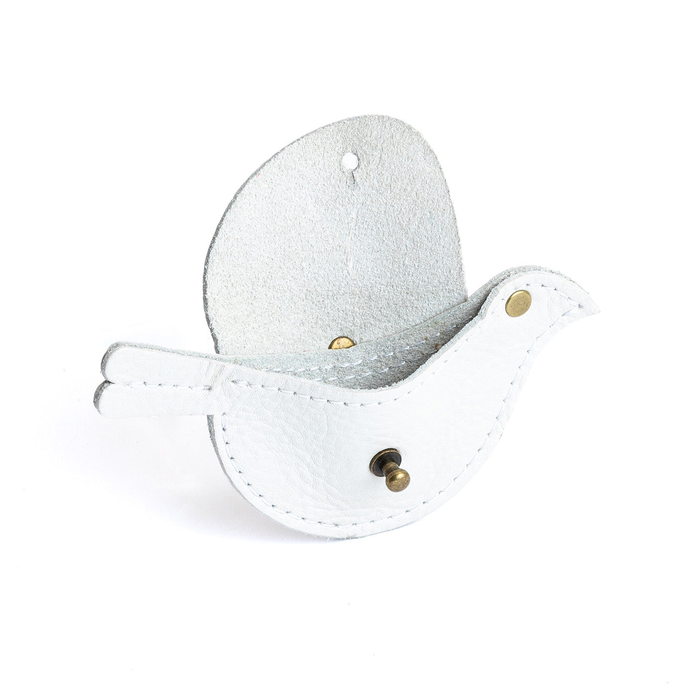 All Color: Pearl | Bird shaped pouch with button closure and lobster clasp