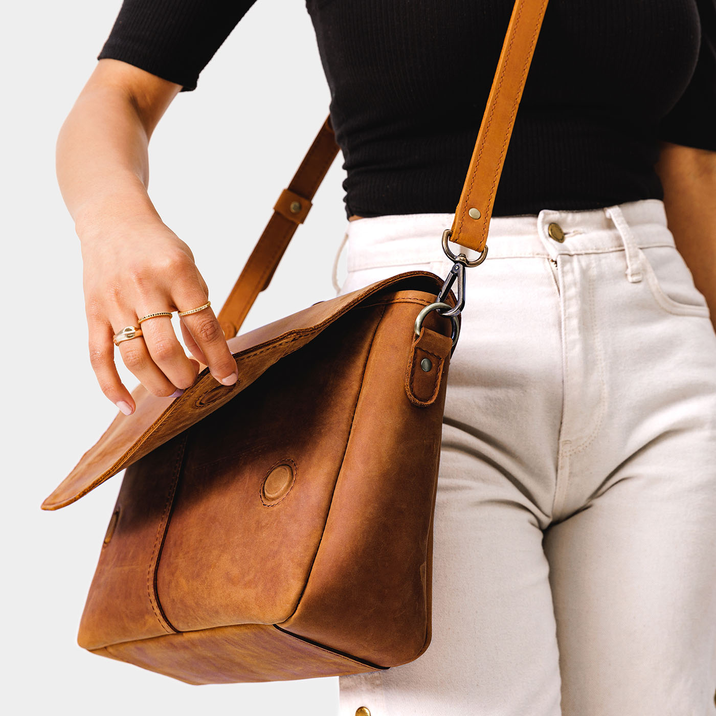 Portland Leather 'Almost Perfect' Modern Messenger Bag, Pebbled--black