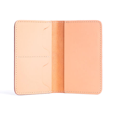 Mamey | Leather passport case with PLG logo open shot