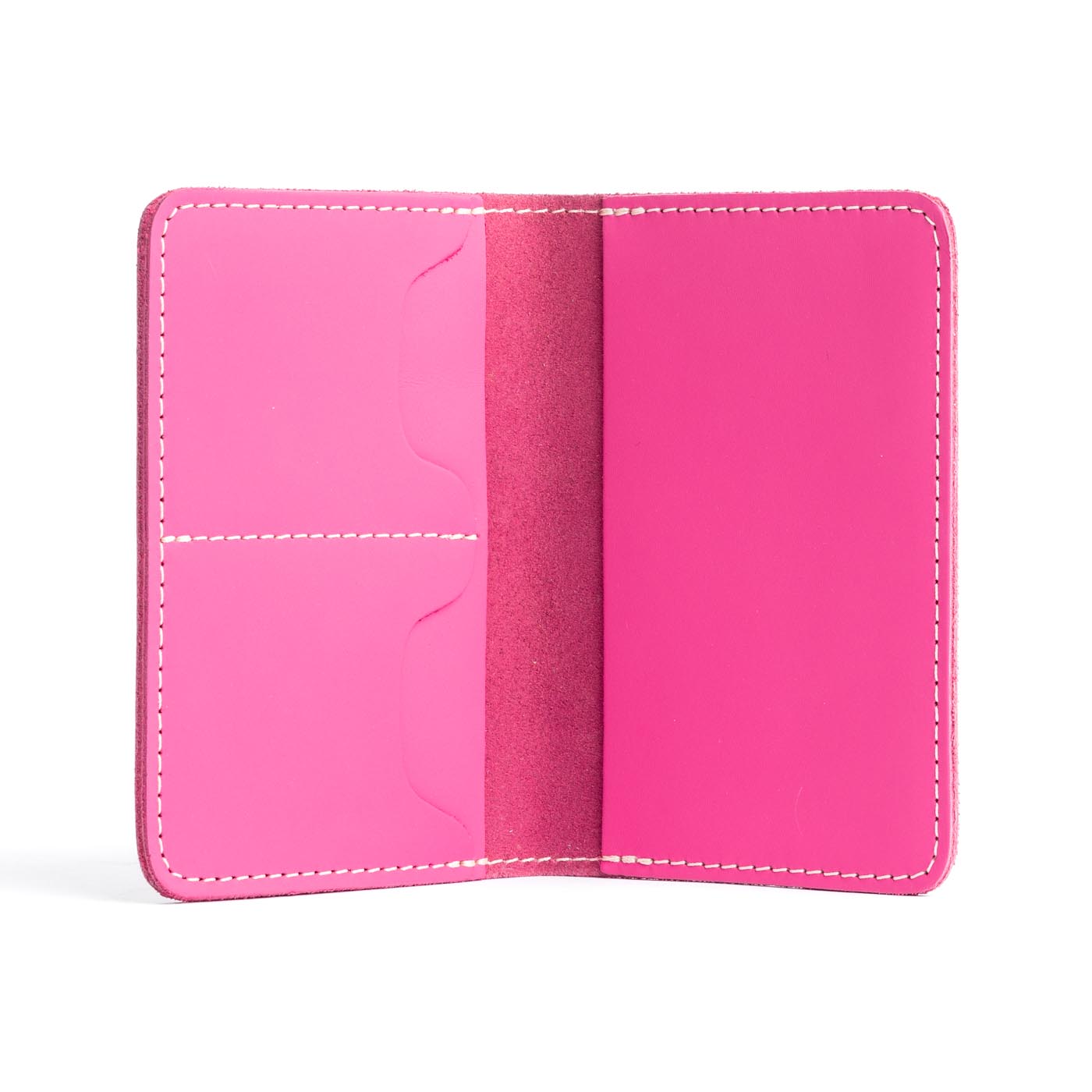 Margot | Leather passport case with PLG logo open shot