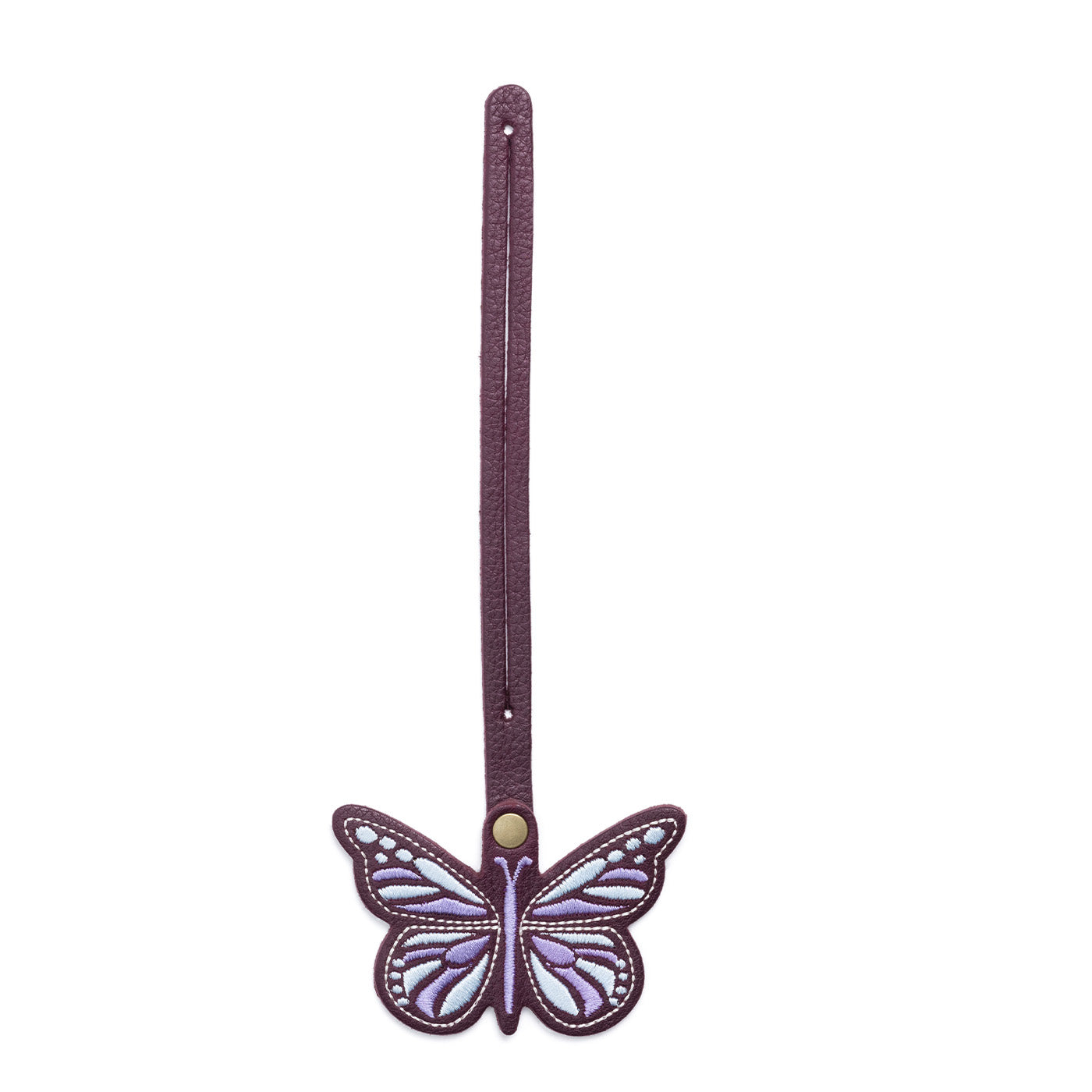 Plum | Embroidered butterfly tassel accessory