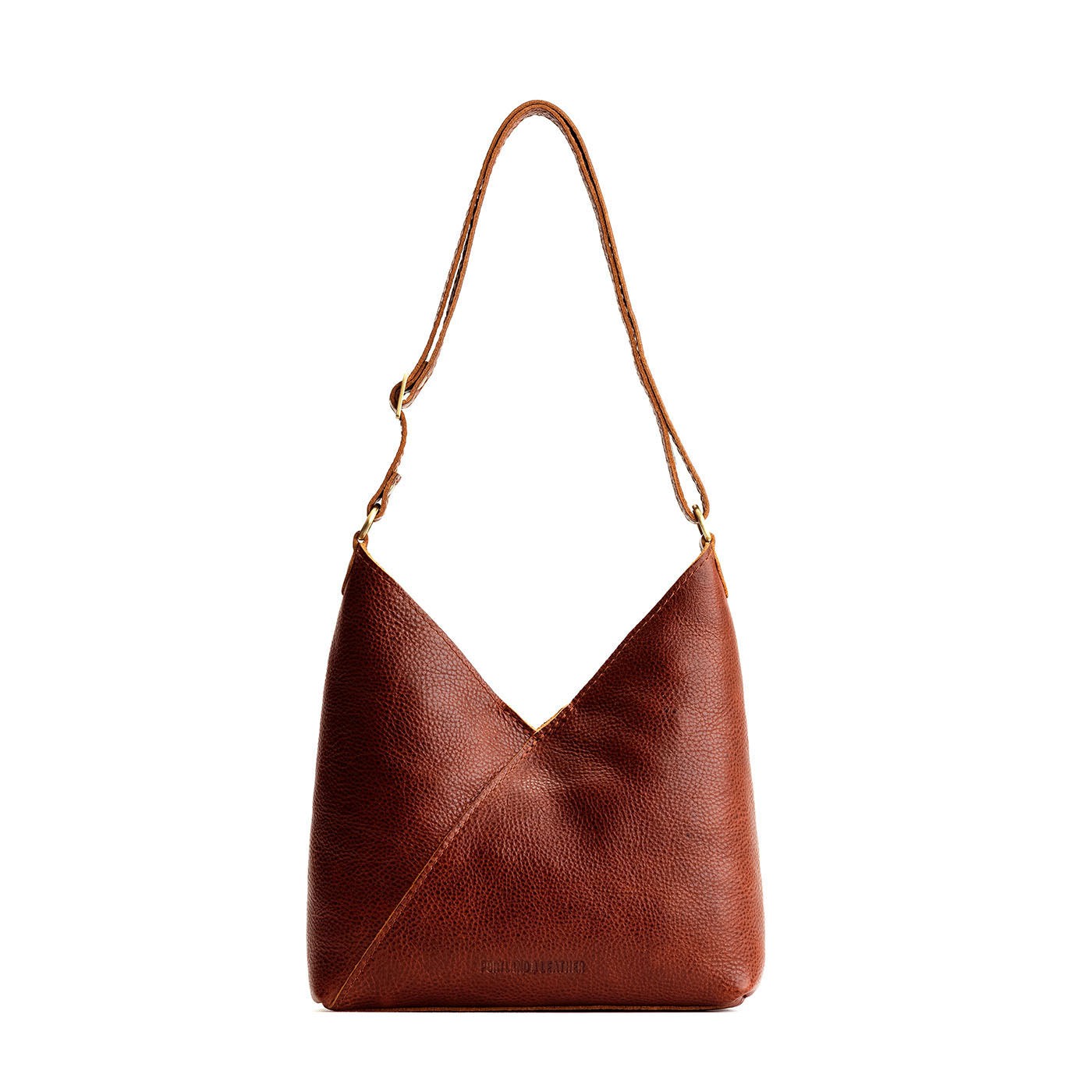 Nutmeg*Small | Petite shoulder bag with adjustable strap and magnetic snap closure