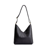 Pebbled--black Small | Petite shoulder bag with adjustable strap and magnetic snap closure