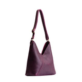 Plum Small | Petite shoulder bag with adjustable strap and magnetic snap closure