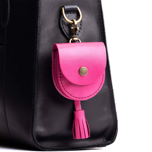 Lip Gloss | U shaped pouch with snap closure, lobster clasp and fringed tassel