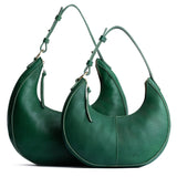 Bacalar | Crescent shaped shoulder bag with zipper closure and adjustable strap