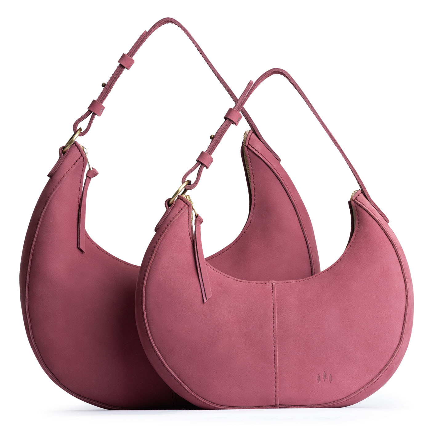 Foxglove | Crescent shaped shoulder bag with zipper closure and adjustable strap