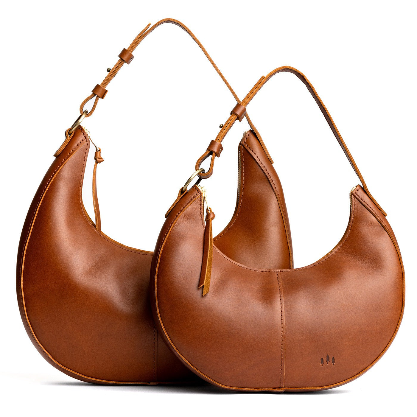Honey | Crescent shaped shoulder bag with zipper closure and adjustable strap