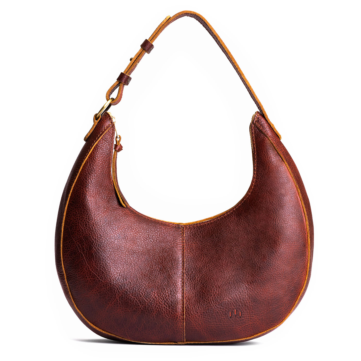 Cinnamon Bear*Large  | Large crescent shaped shoulder bag with zipper closure and adjustable strap