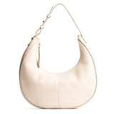 Bone Large | Crescent shaped shoulder bag with zipper closure and adjustable strap