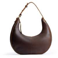 Coldbrew*Large | Crescent shaped shoulder bag with zipper closure and adjustable strap