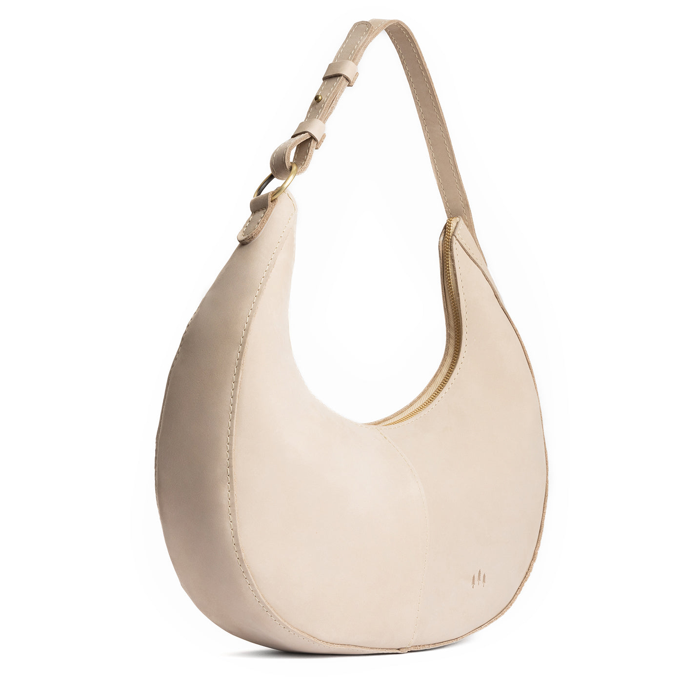 Dragon Bone*Large  | Large crescent shaped shoulder bag with zipper closure and adjustable strap