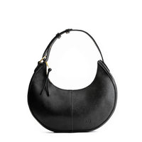 Pebbled--black*Classic | Crescent shaped shoulder bag with zipper closure and adjustable strap