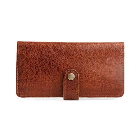 Nutmeg | Leather wallet with snap closed