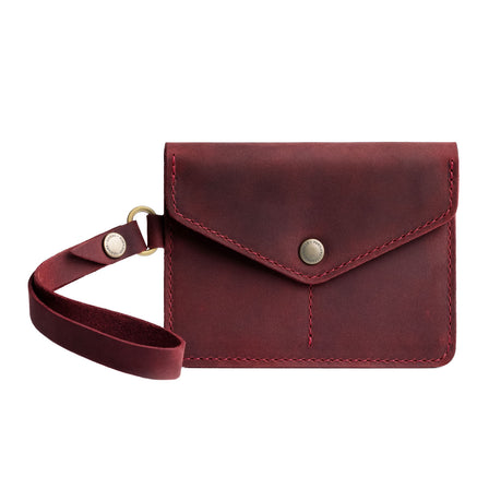 Merlot | Small Leather Passport Wristlet