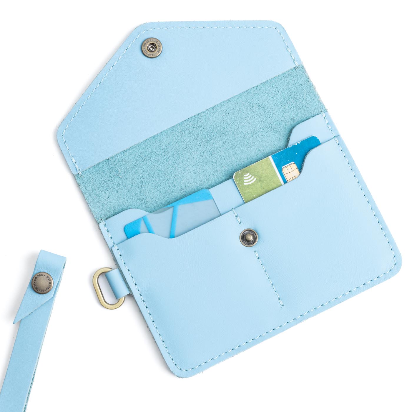 Glacial Blue  | Small Leather Passport Wristlet