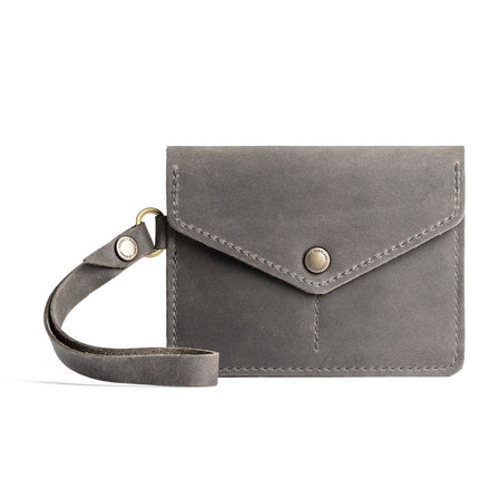 Groupie Grey | Small Leather Passport Wristlet