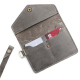 Groupie Grey | Small Leather Passport Wristlet Open Shot