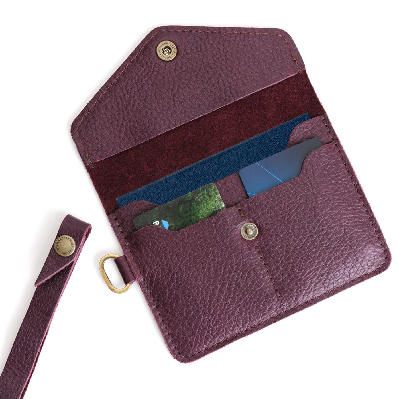 Plum | Small Leather Passport Wristlet