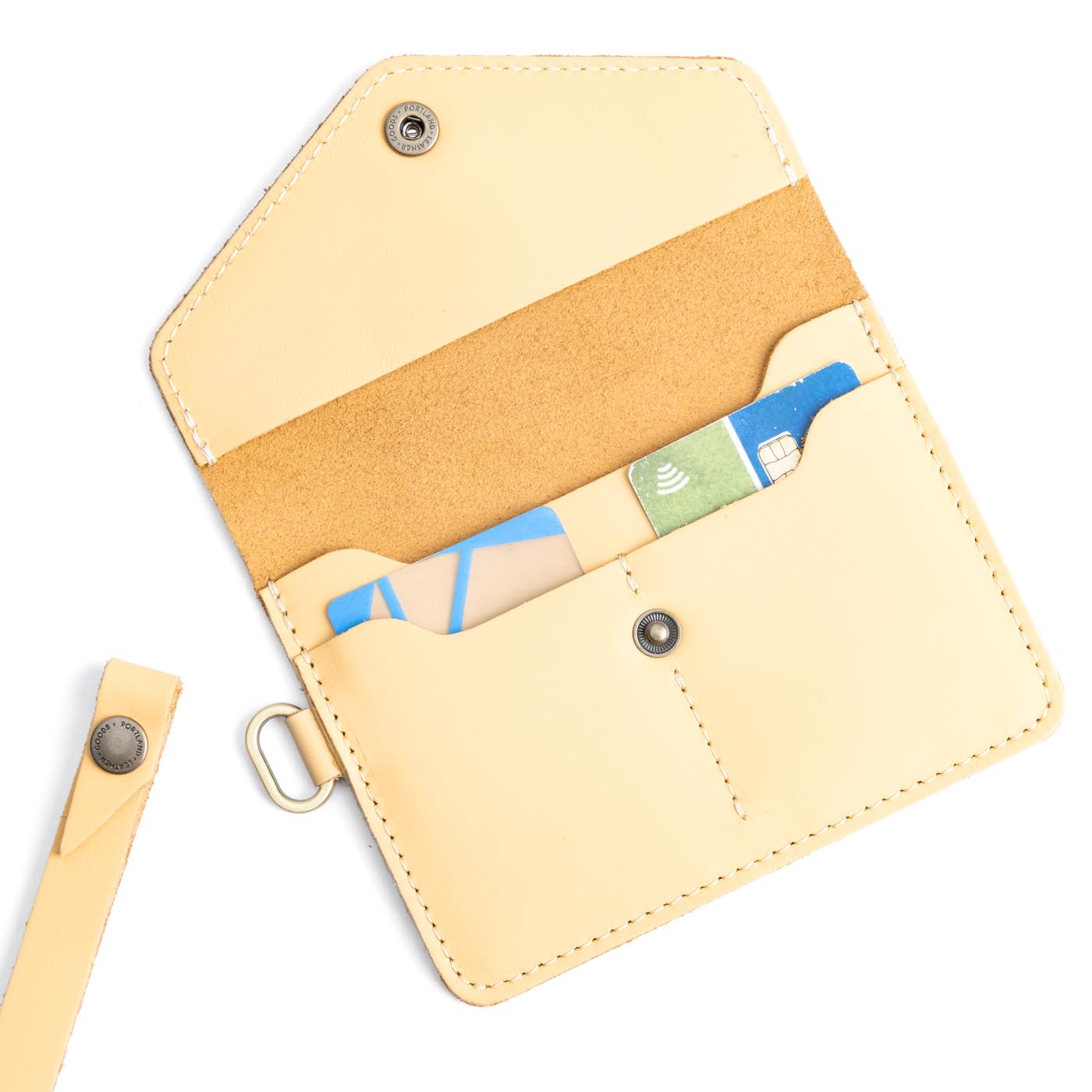 Vanilla  | Small Leather Passport Wristlet