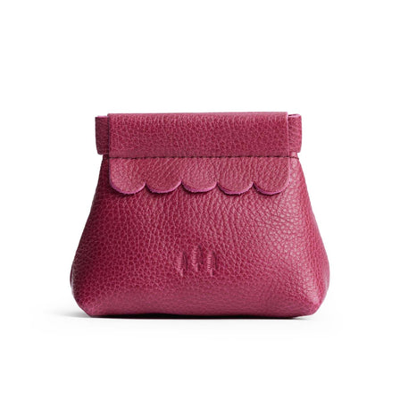 Cosmo | Leather coin pouch with scalloped edge and three Portland leather tree emblems