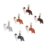 All Variants | Collection of leather border collie shaped keychains 