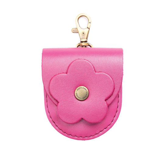 Lip Gloss | U shaped pouch with leather flower applique