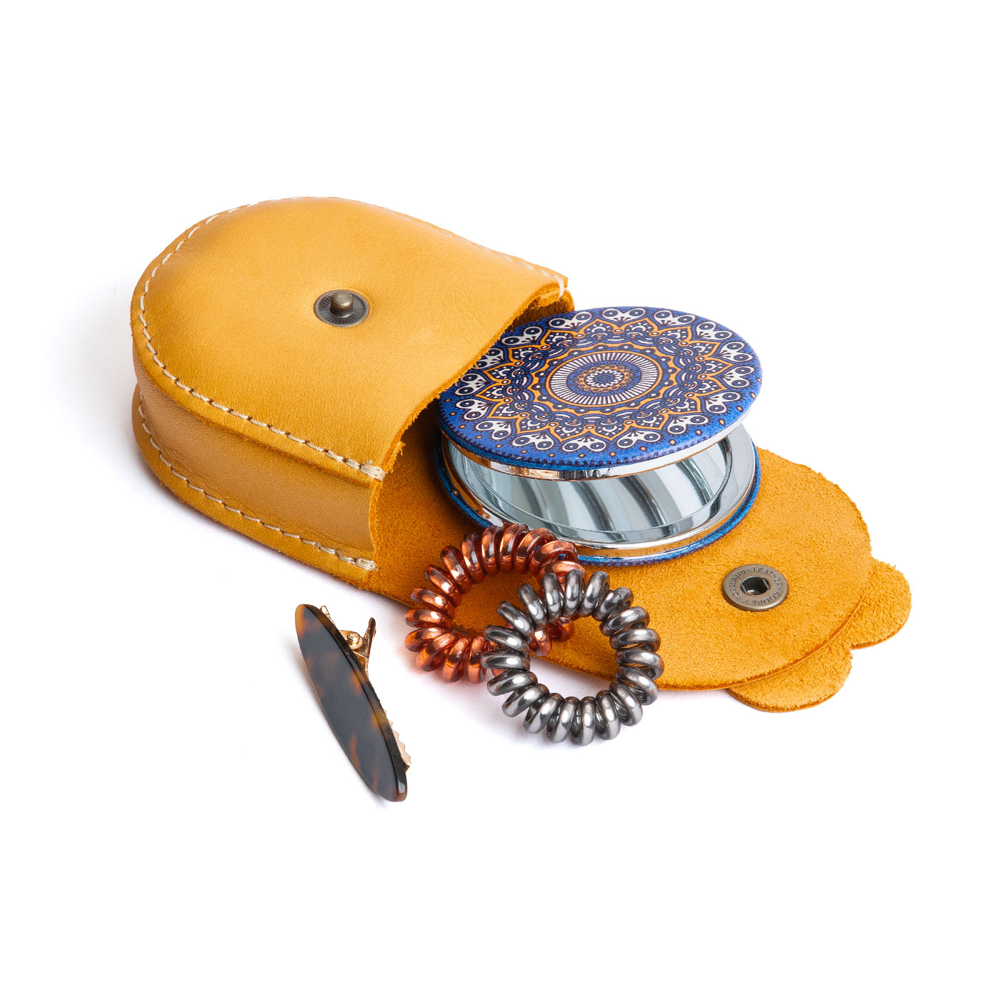 All Color: Sunflower | U shaped pouch with leather flower applique