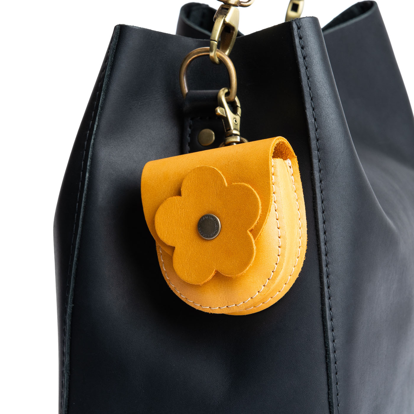 All Color: Sunflower | U shaped pouch with leather flower applique