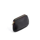 Black Small | Small pouch with top zipper and curved edges