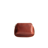 Chestnut Small | Small pouch with top zipper and curved edges