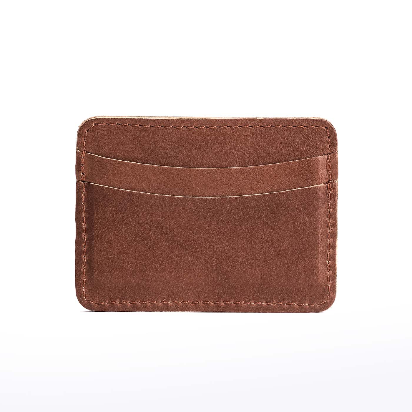 English Tan | Minimalist leather wallet with card slots and PLG logo