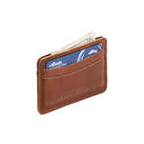 English Tan | Minimalist leather wallet with card slots and PLG logo