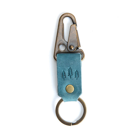 Aqua*Short| leather logo branded keychain 