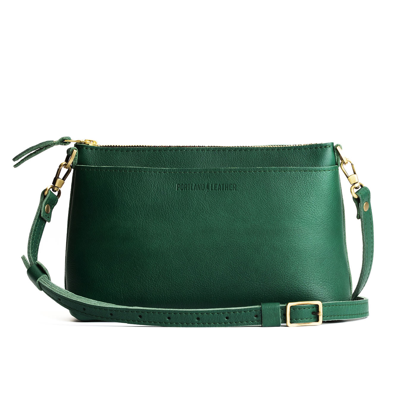 StoryLeather.com - Handcrafted Genuine Leather Chamberlin Short Wristlet  Coin Purse in Dark Green Calfskin