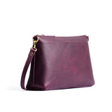 Plum | Midsize zip top crossbody bag with detachable strap