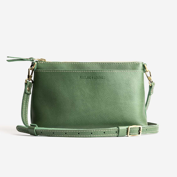 Large Zip Purse with Leather Trim from Gianni Conti - Artichoke - FREE  DELIVERY