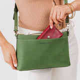  Succulent | Zip top petite crossbody bag with detachable strap