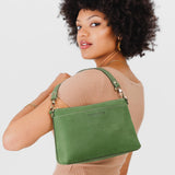  Succulent | Zip top petite crossbody bag with detachable strap