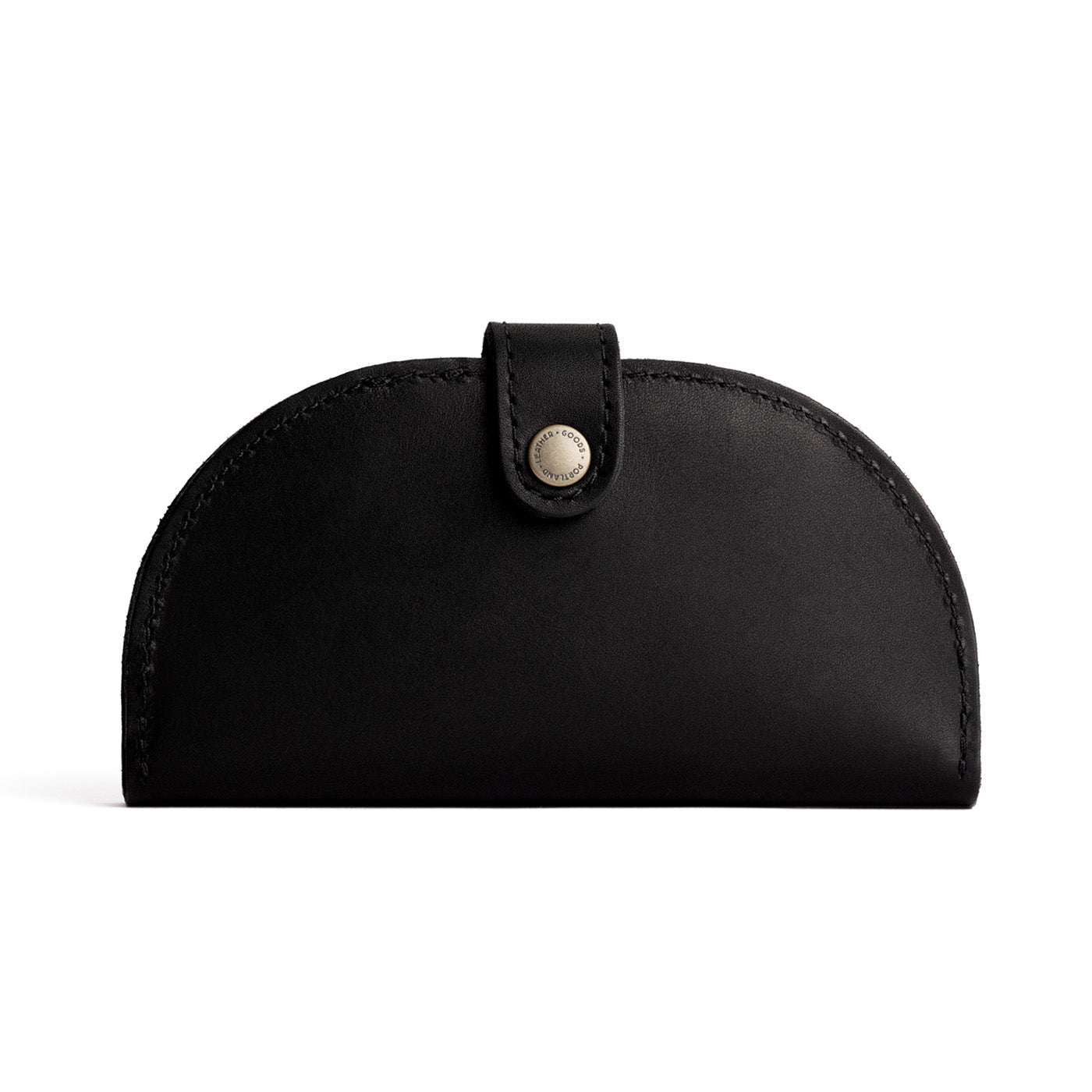 Black | Semicircle bifold wallet with snap closure