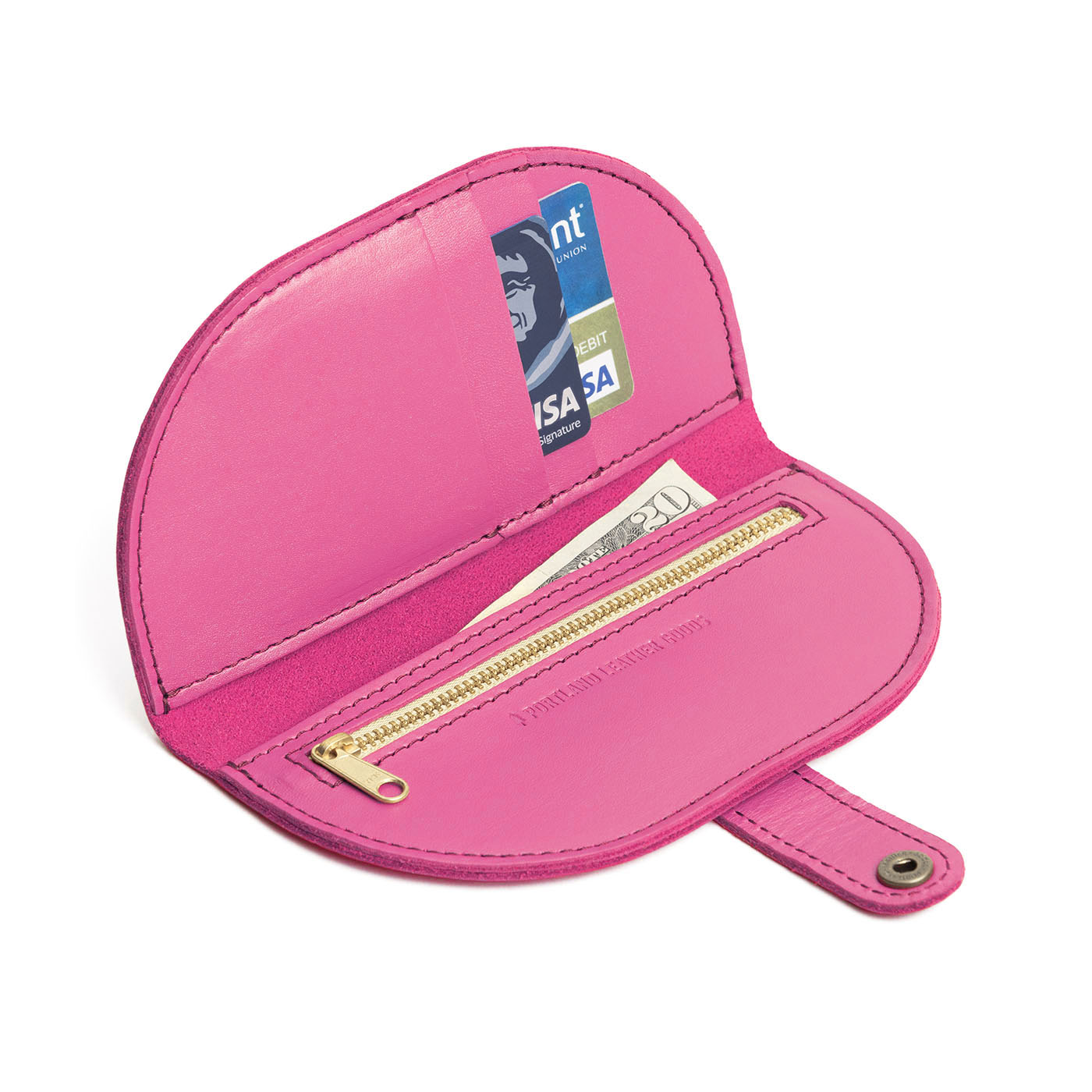 Lip Gloss | Semicircle bifold wallet with snap closure