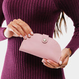 Vintage Pink | Semicircle bifold wallet with snap closure