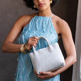 Beluga Small | Petite tote purse with structured leather handles and crossbody strap