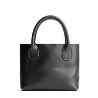 Pebbled--black*Small | Petite tote purse with structured leather handles and crossbody strap